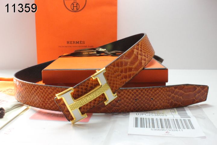 Style Hermes Mens Belt Brown with Golden H Buckle